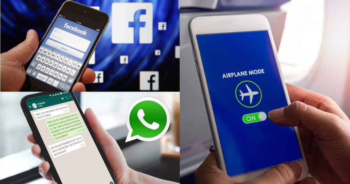 How to use Facebook-WhatsApp while keeping the flight mode on in the mobile phone